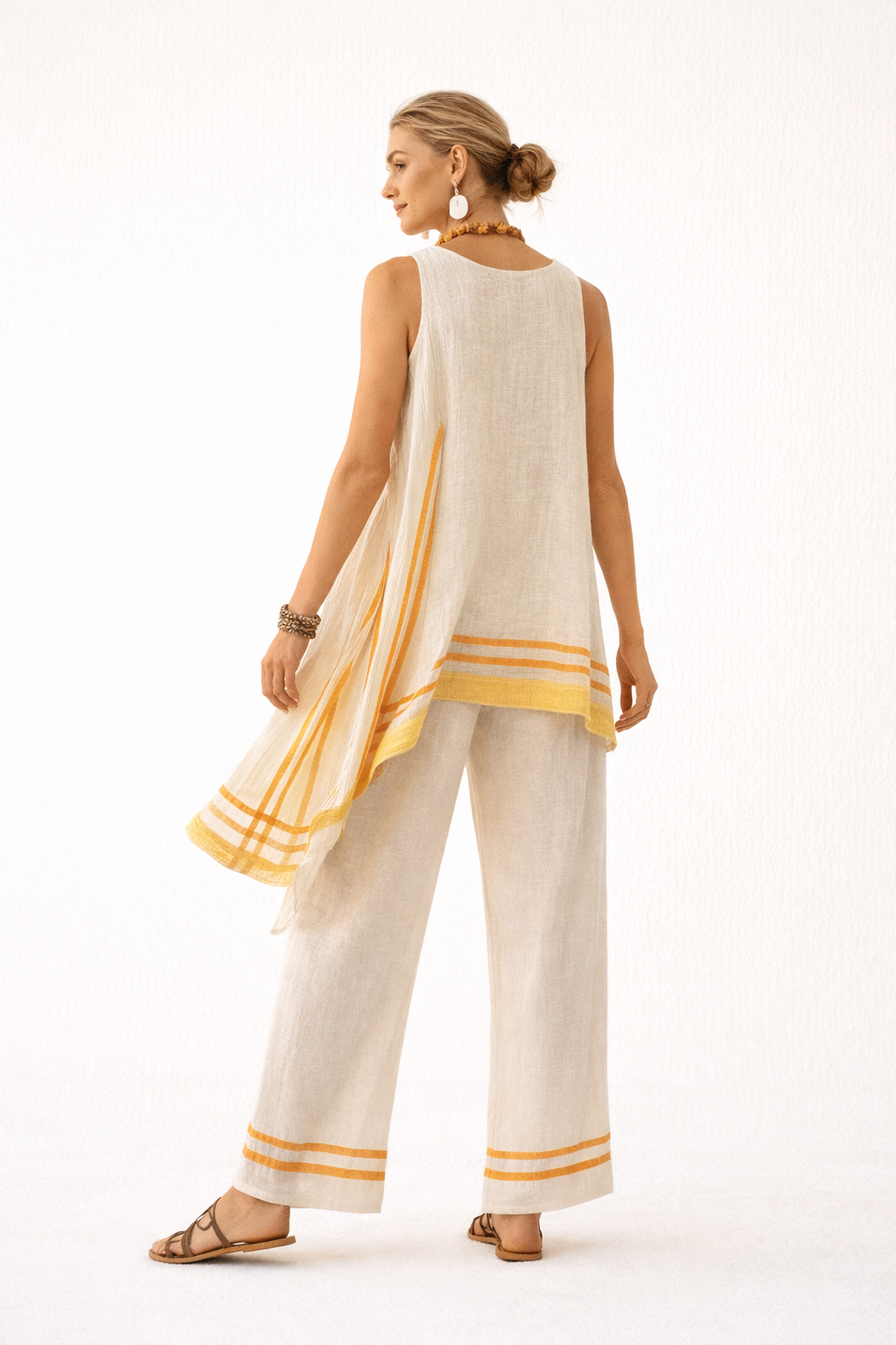Conjunto de blusa y pantalón amplio casual para mujer - Ylva