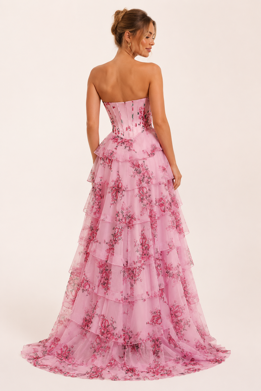 Vestido largo mujer estampado floral corset - Elira