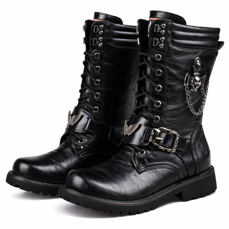 Botas de cuero para hombre de caña media y suela robusta - Rovian