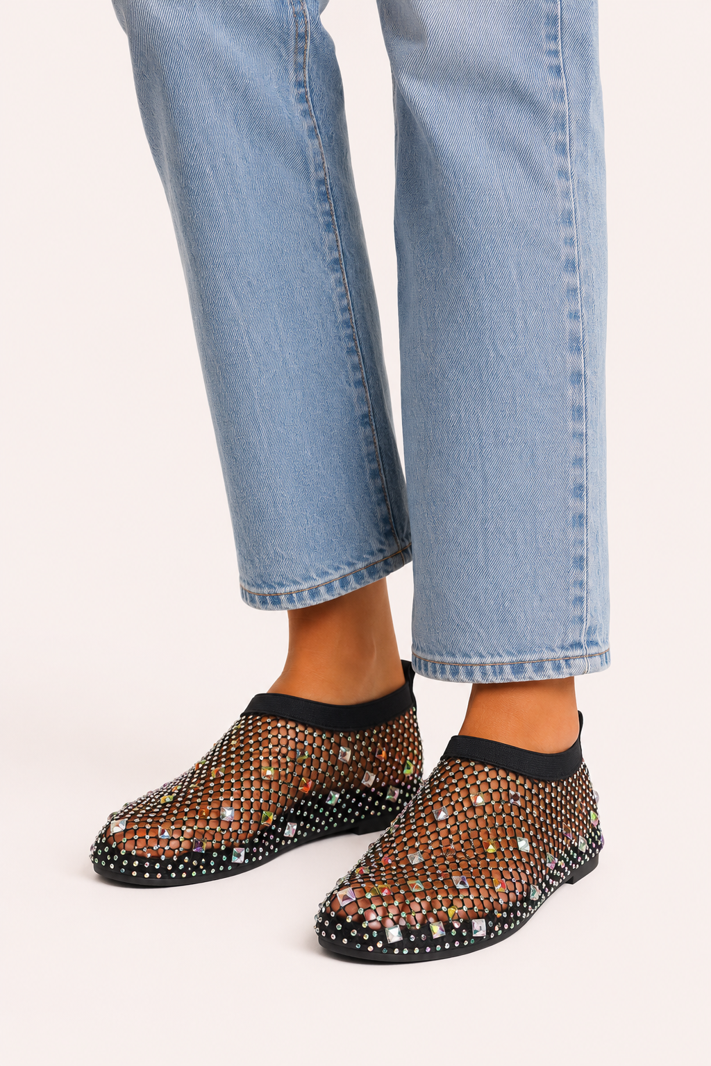 Zapatos planos mujer malla con pedrería - Silja