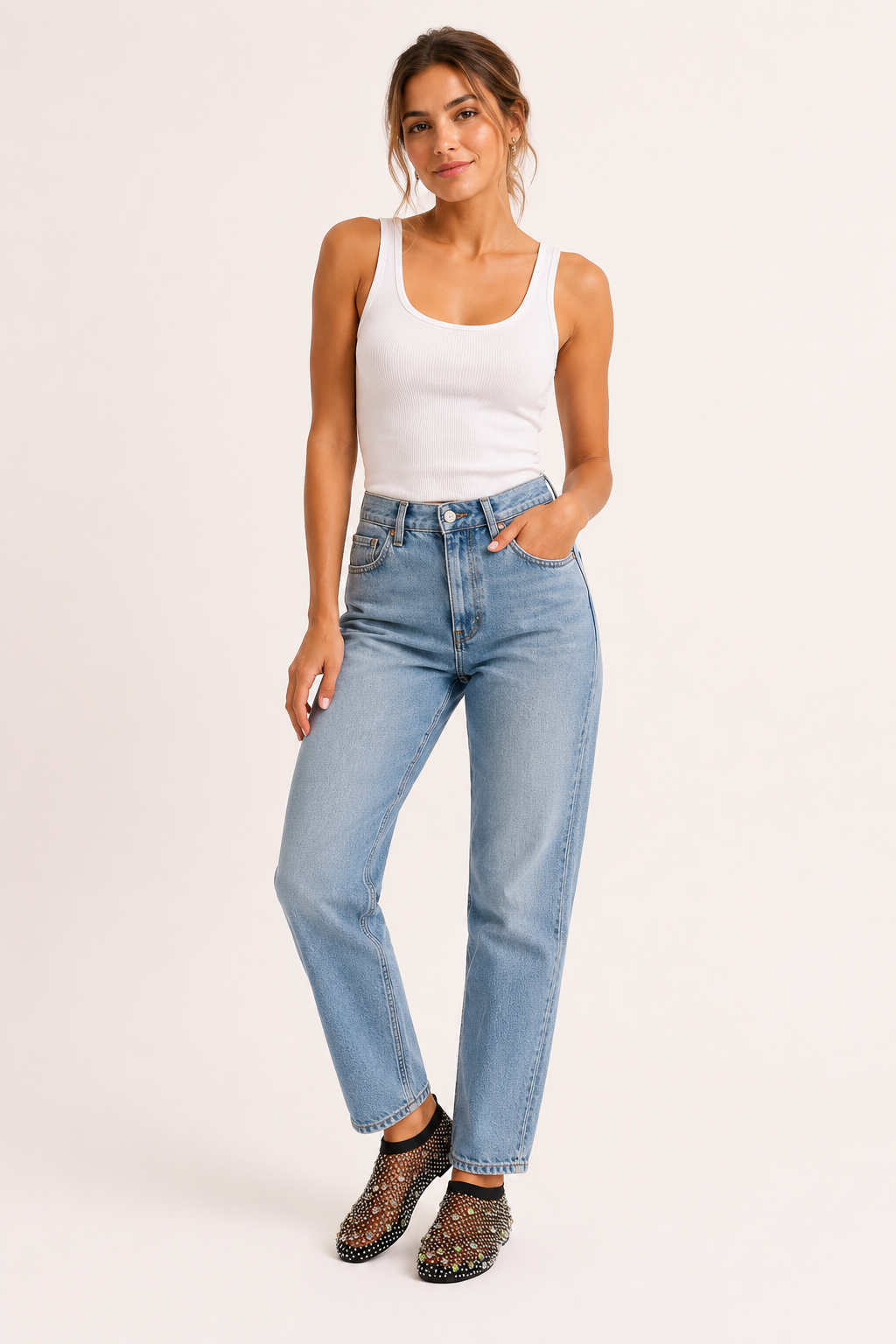 Zapatos planos mujer malla con pedrería - Silja