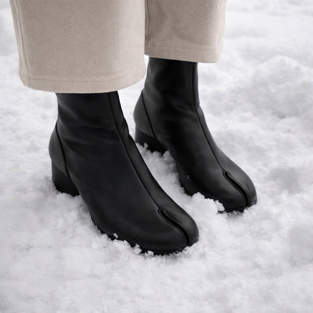 Botas de tobillo para mujer con puntera dividida y tacón - Yalneth