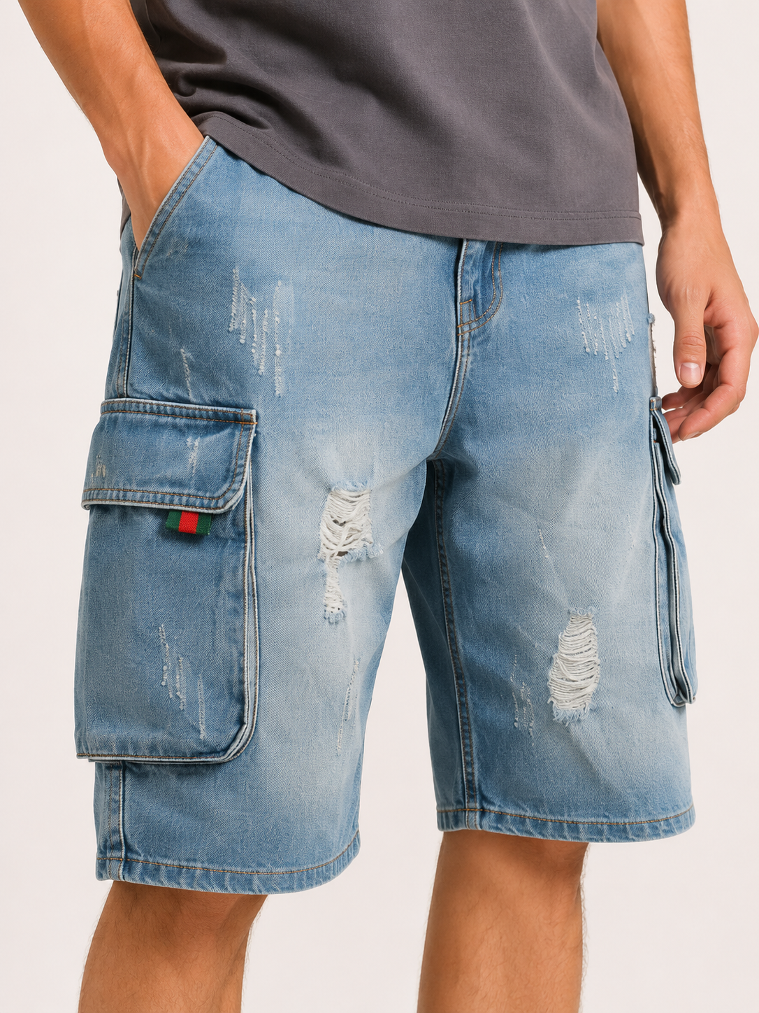 Pantalón corto vaquero hombre cargo - Dietmar