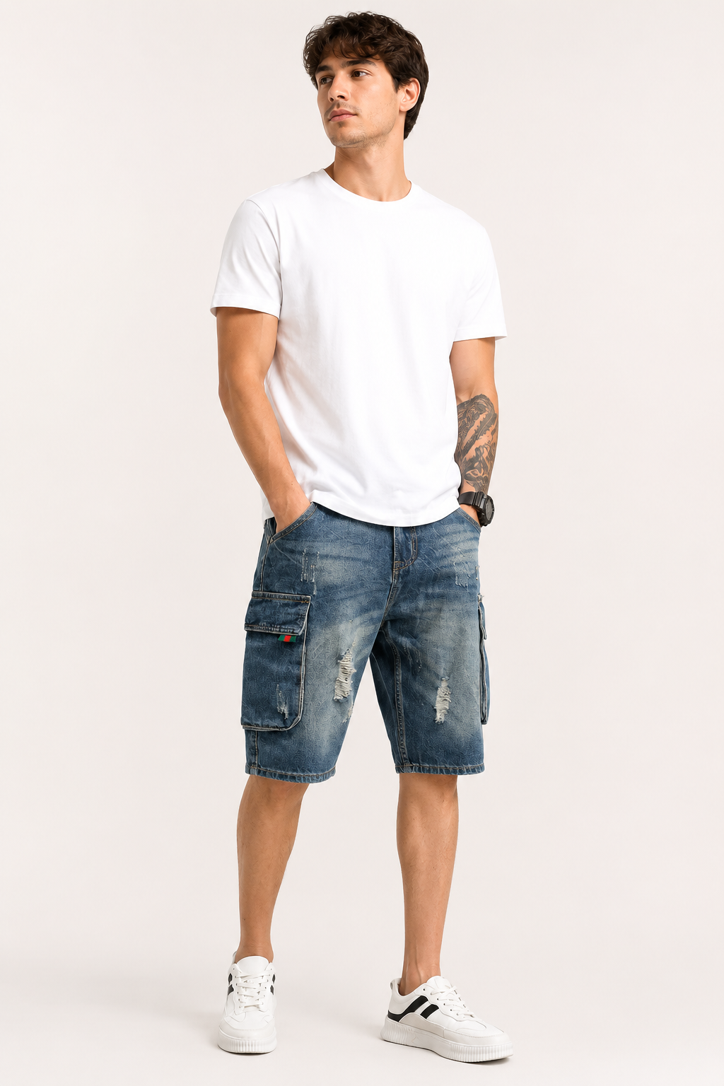 Pantalón corto vaquero hombre cargo - Dietmar