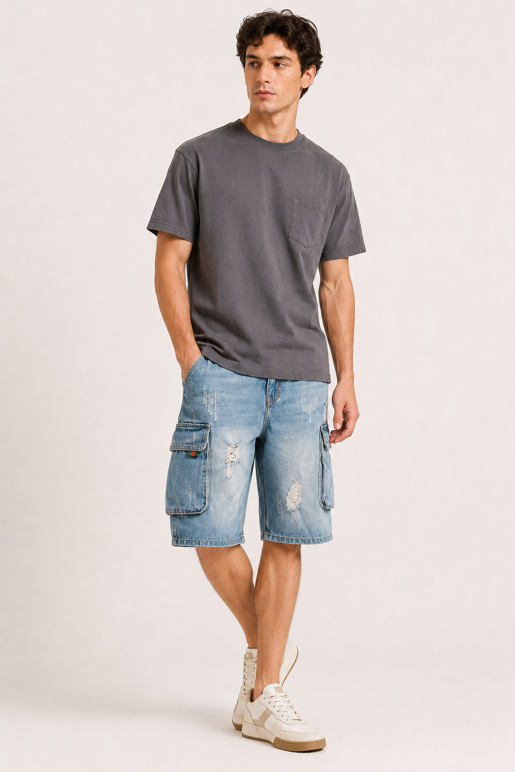 Pantalón corto vaquero hombre cargo - Dietmar
