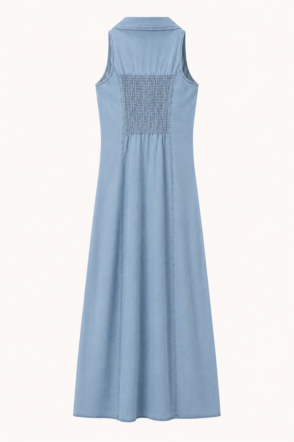 Vestido largo mujer denim botones sin mangas casual - Elara
