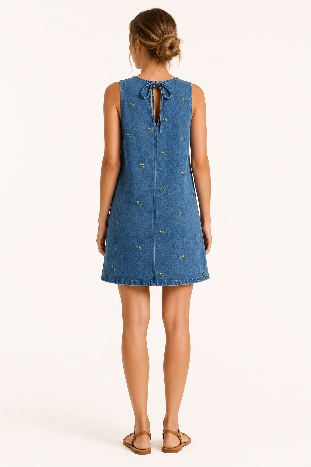 Vestido corto mujer denim sin mangas casual - Leni