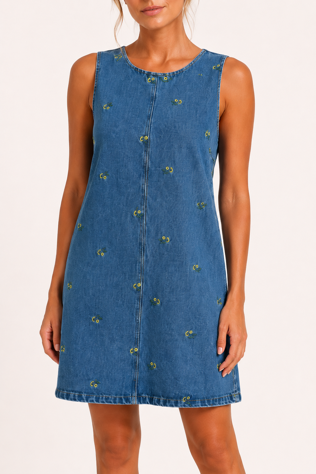 Vestido corto mujer denim sin mangas casual - Leni