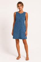 Vestido corto mujer denim sin mangas casual - Leni