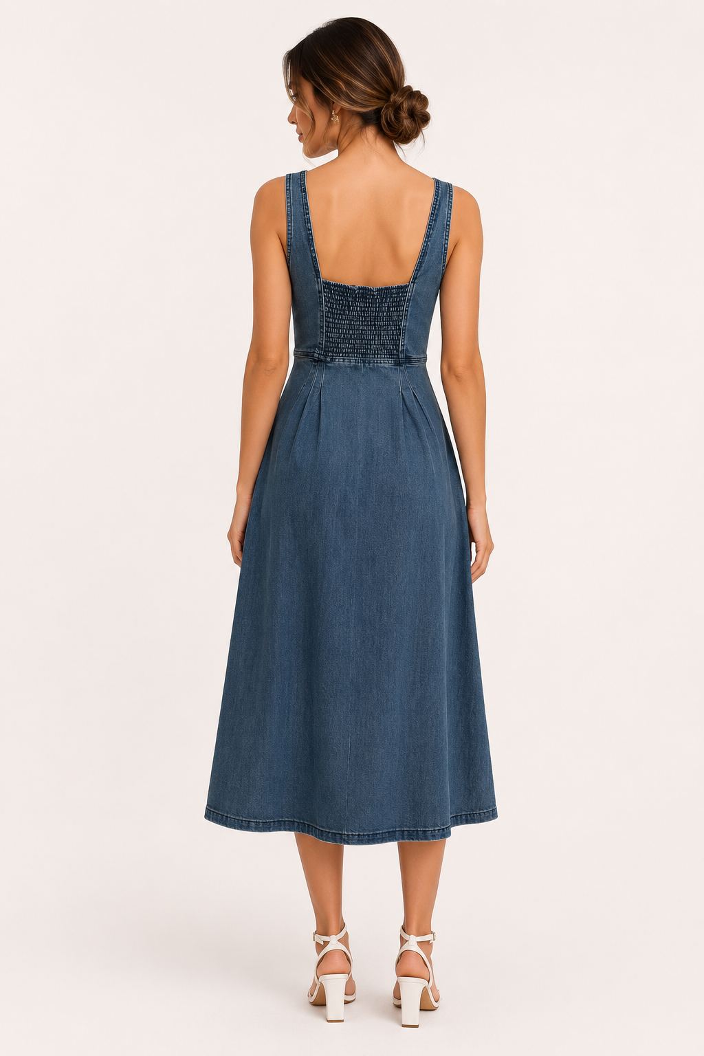 Vestido denim midi mujer tirantes anchos - Brigitte