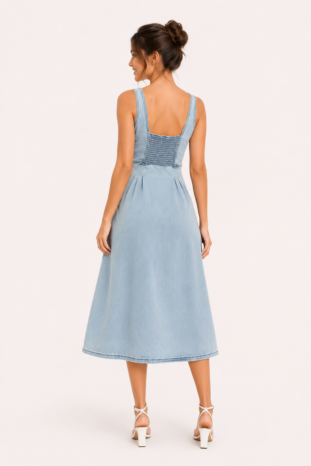 Vestido denim midi mujer tirantes anchos - Brigitte