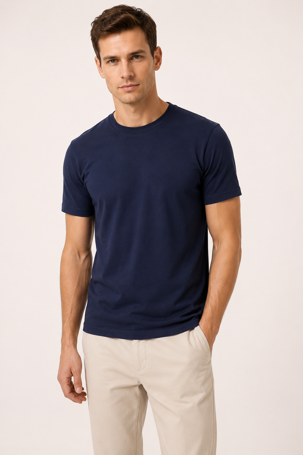 Camiseta hombre de manga corta ajustada y cuello redondo - Lukas