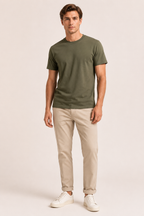 Camiseta hombre de manga corta ajustada y cuello redondo - Lukas