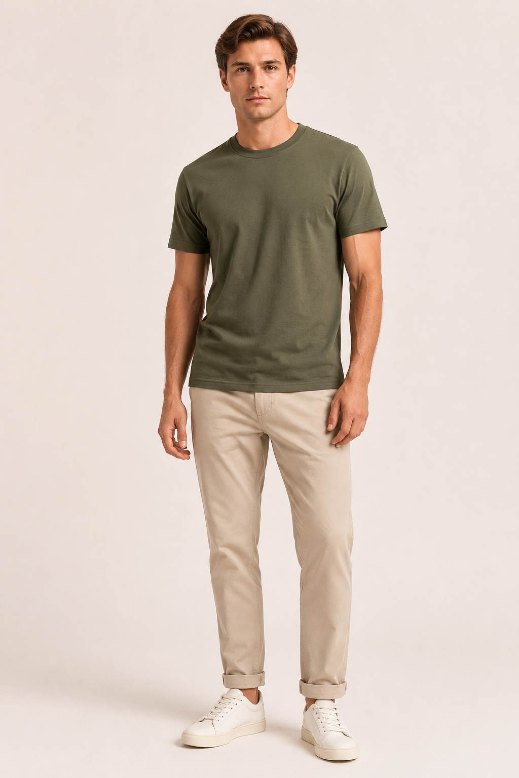 Camiseta hombre de manga corta ajustada y cuello redondo - Lukas