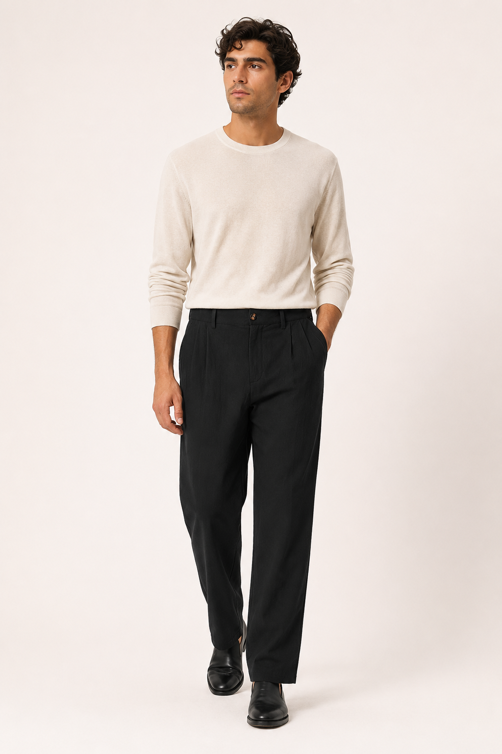Pantalón de traje hombre de corte amplio y pierna recta - Benedikt