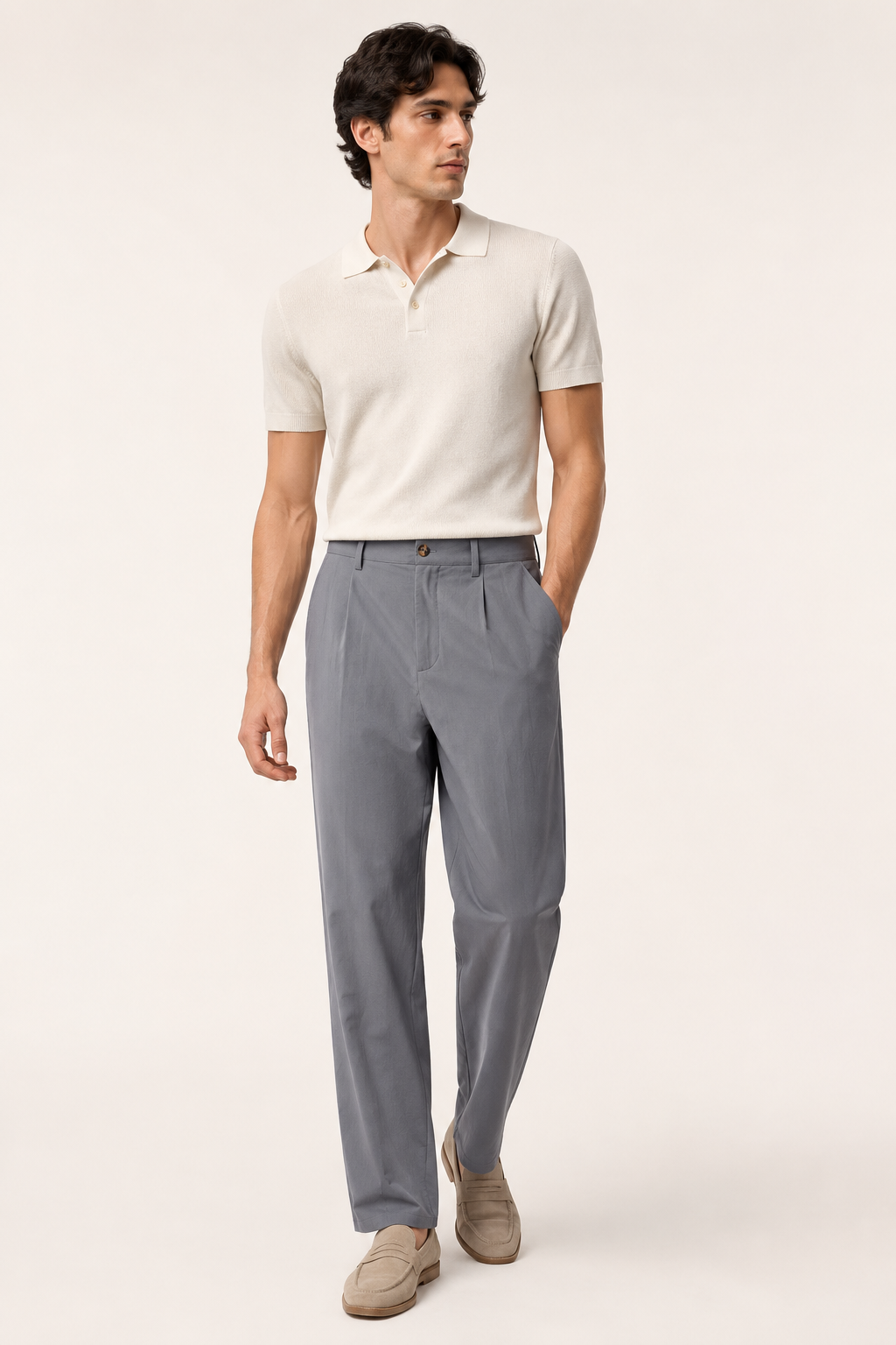 Pantalón de traje hombre de corte amplio y pierna recta - Benedikt