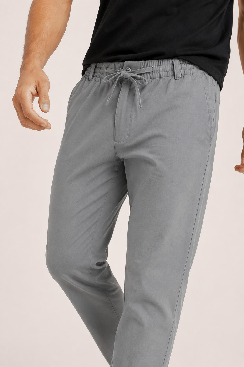 Pantalón casual hombre de pierna recta con cintura elástica - Kaspar