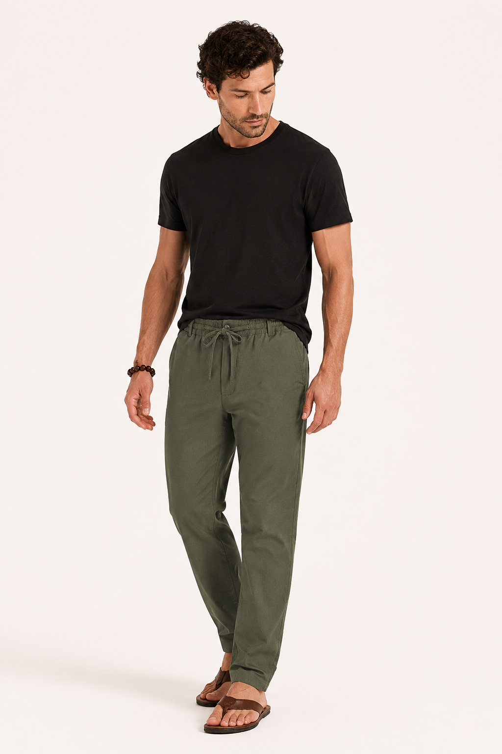 Pantalón casual hombre de pierna recta con cintura elástica - Kaspar