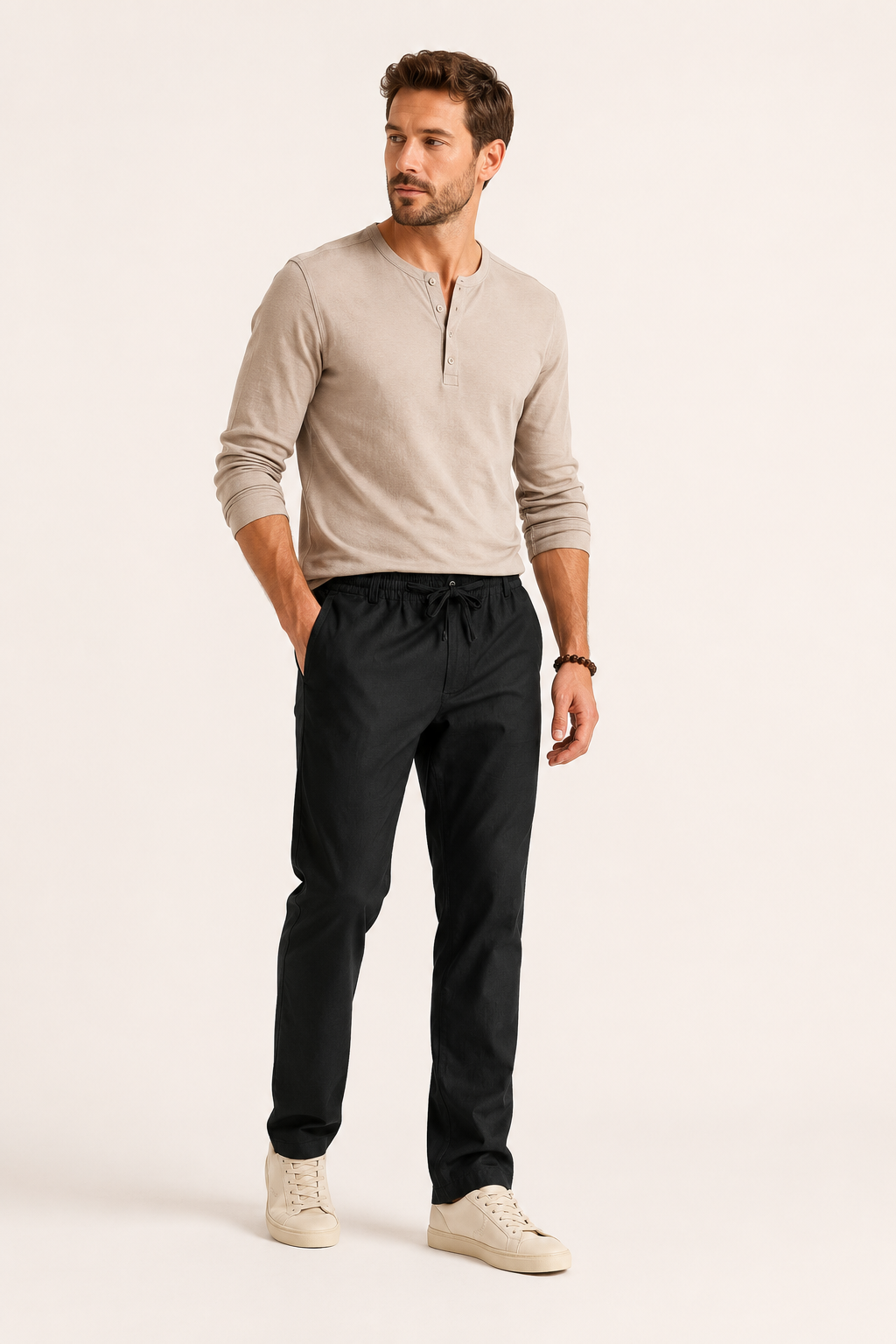 Pantalón casual hombre de pierna recta con cintura elástica - Kaspar