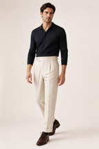 Pantalón de vestir casual hombre holgado de pierna recta con doble pinza - Ewald