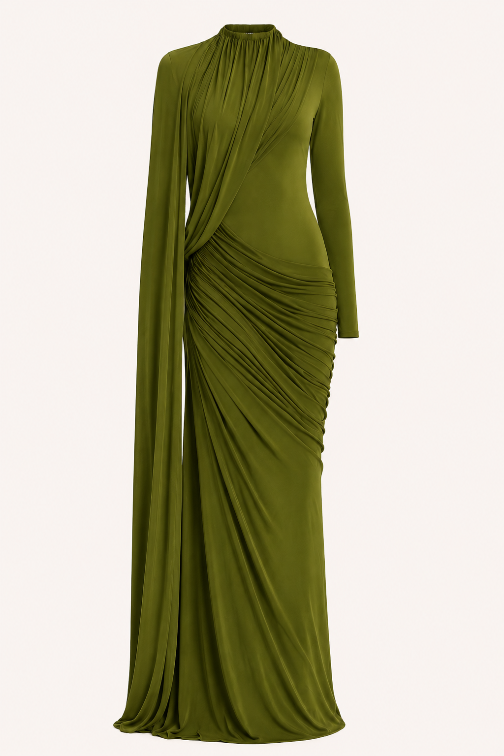 Vestido largo mujer invitada boda elegante manga larga - Gisela