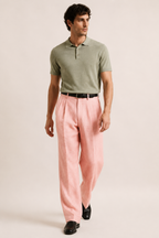 Pantalón de lino para hombre con doble pinza y corte recto - Albrecht