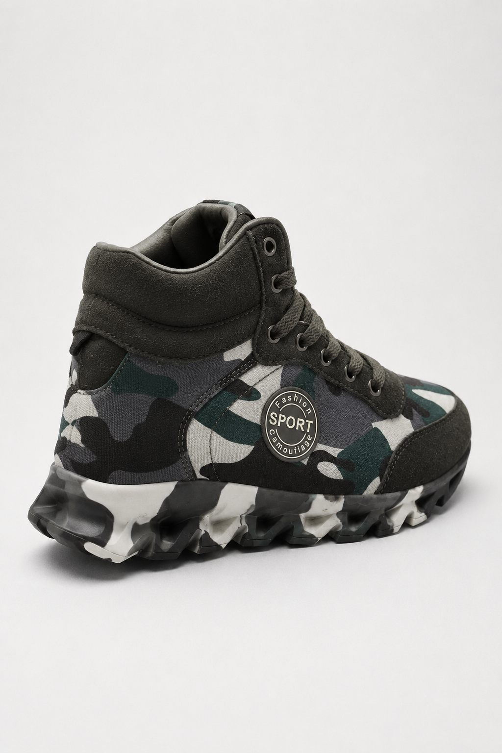 Botines casuales para mujer con estampado camuflaje y caña media - Georgina