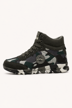 Botines casuales para mujer con estampado camuflaje y caña media - Georgina