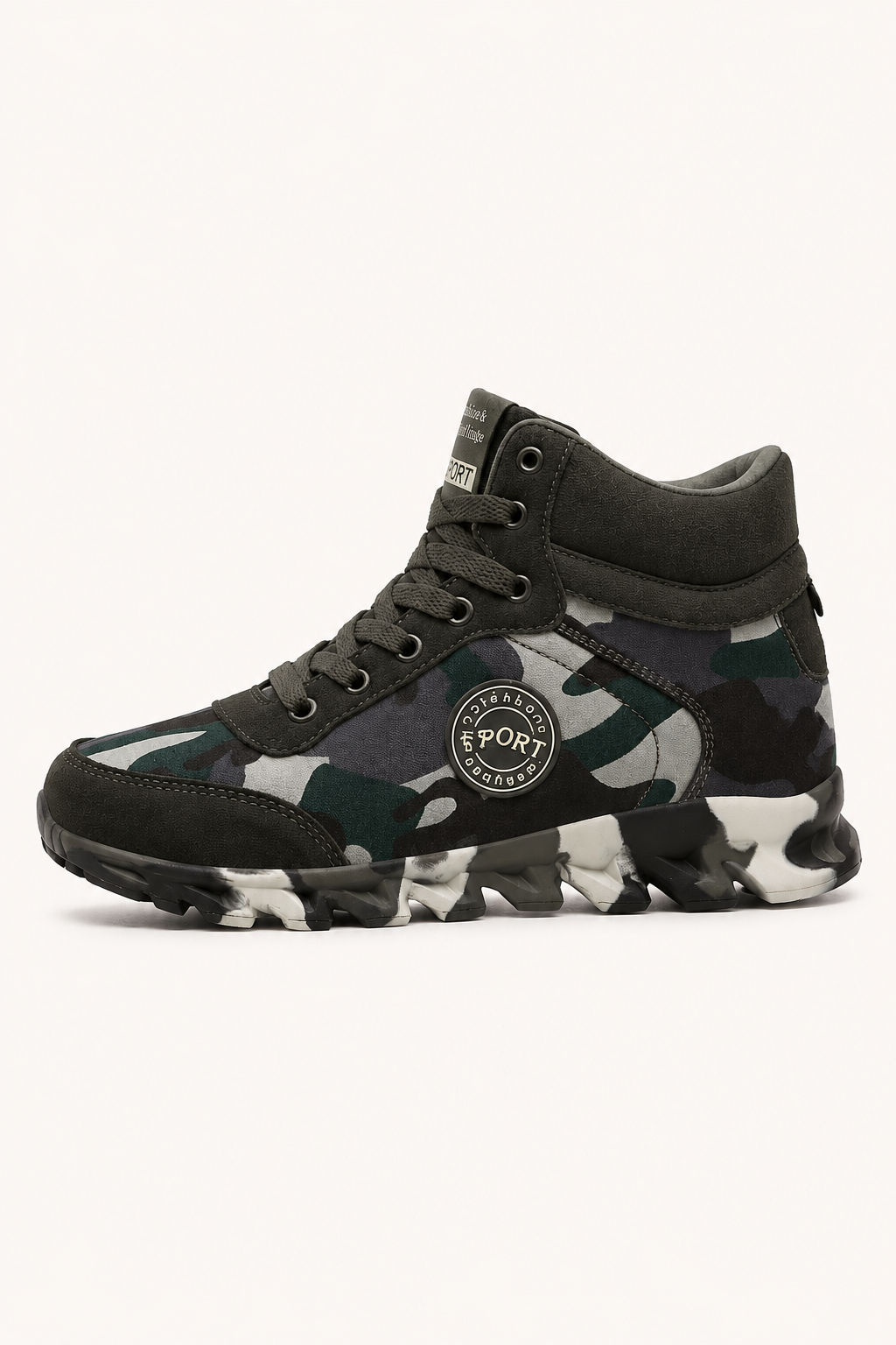 Botines casuales para mujer con estampado camuflaje y caña media - Georgina