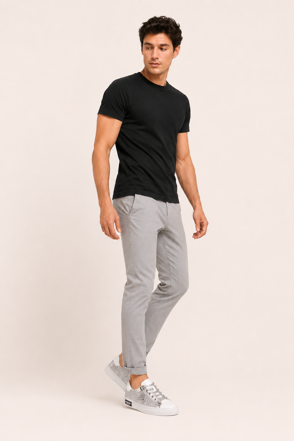 Zapatillas casual de hombre con cordones y motivo de calavera - Volker
