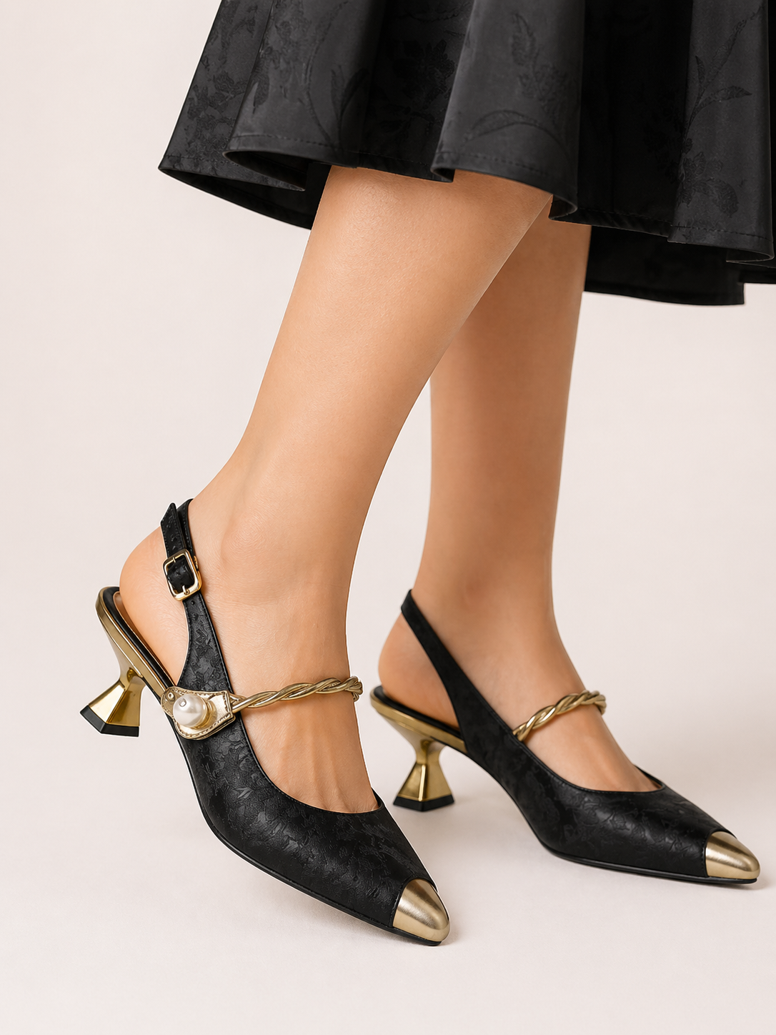 Zapatos mujer tacón bajo tira empeine - Loaiza