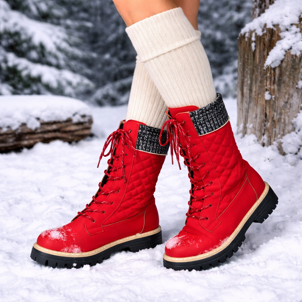Botas de caña media para mujer cordones frontales suela gruesa - Melissa