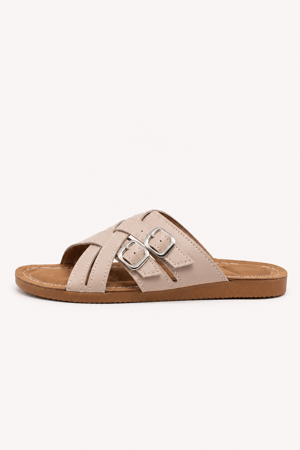 Sandalias de plataforma mujer con puntera abierta y doble hebilla - Klara