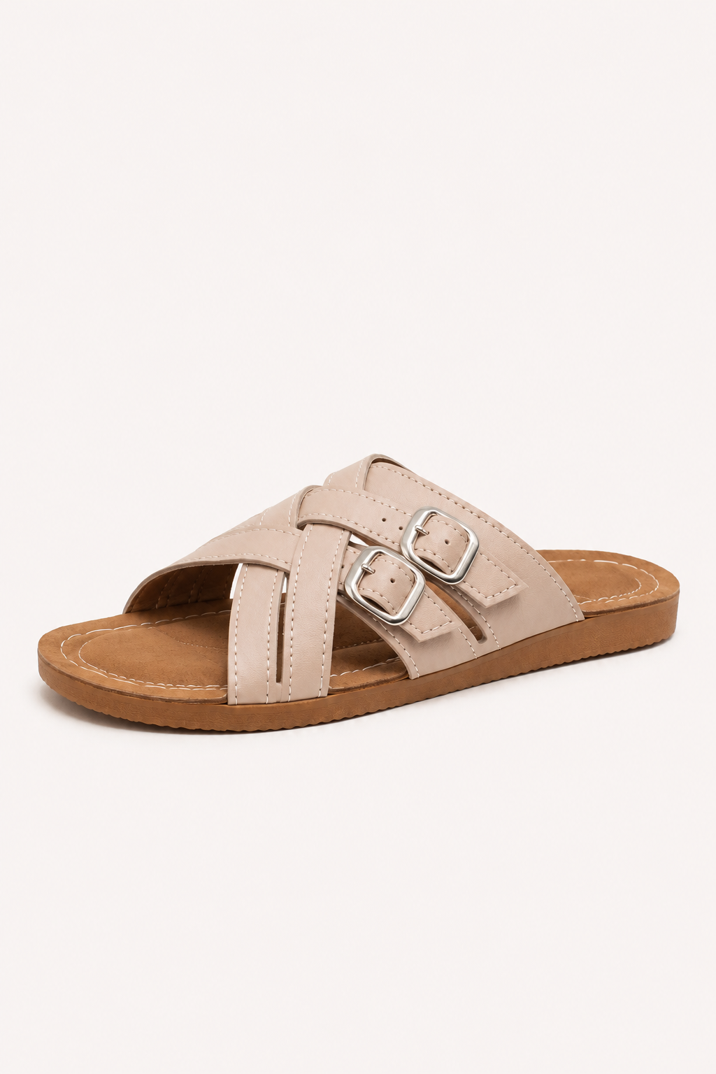 Sandalias de plataforma mujer con puntera abierta y doble hebilla - Klara