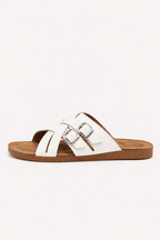 Sandalias de plataforma mujer con puntera abierta y doble hebilla - Klara