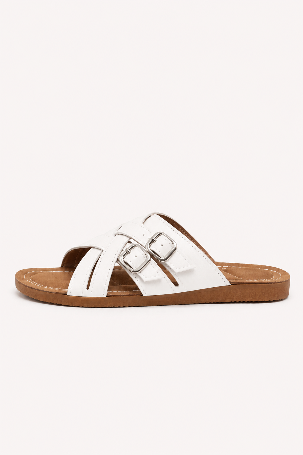 Sandalias de plataforma mujer con puntera abierta y doble hebilla - Klara