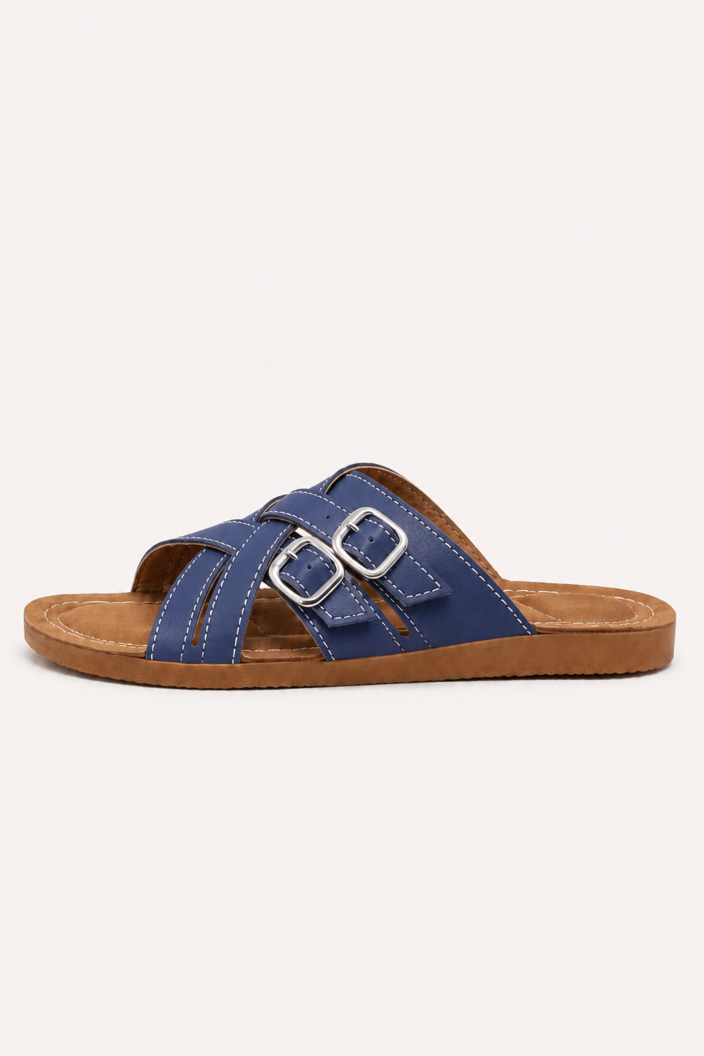 Sandalias de plataforma mujer con puntera abierta y doble hebilla - Klara