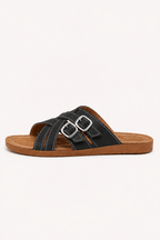 Sandalias de plataforma mujer con puntera abierta y doble hebilla - Klara