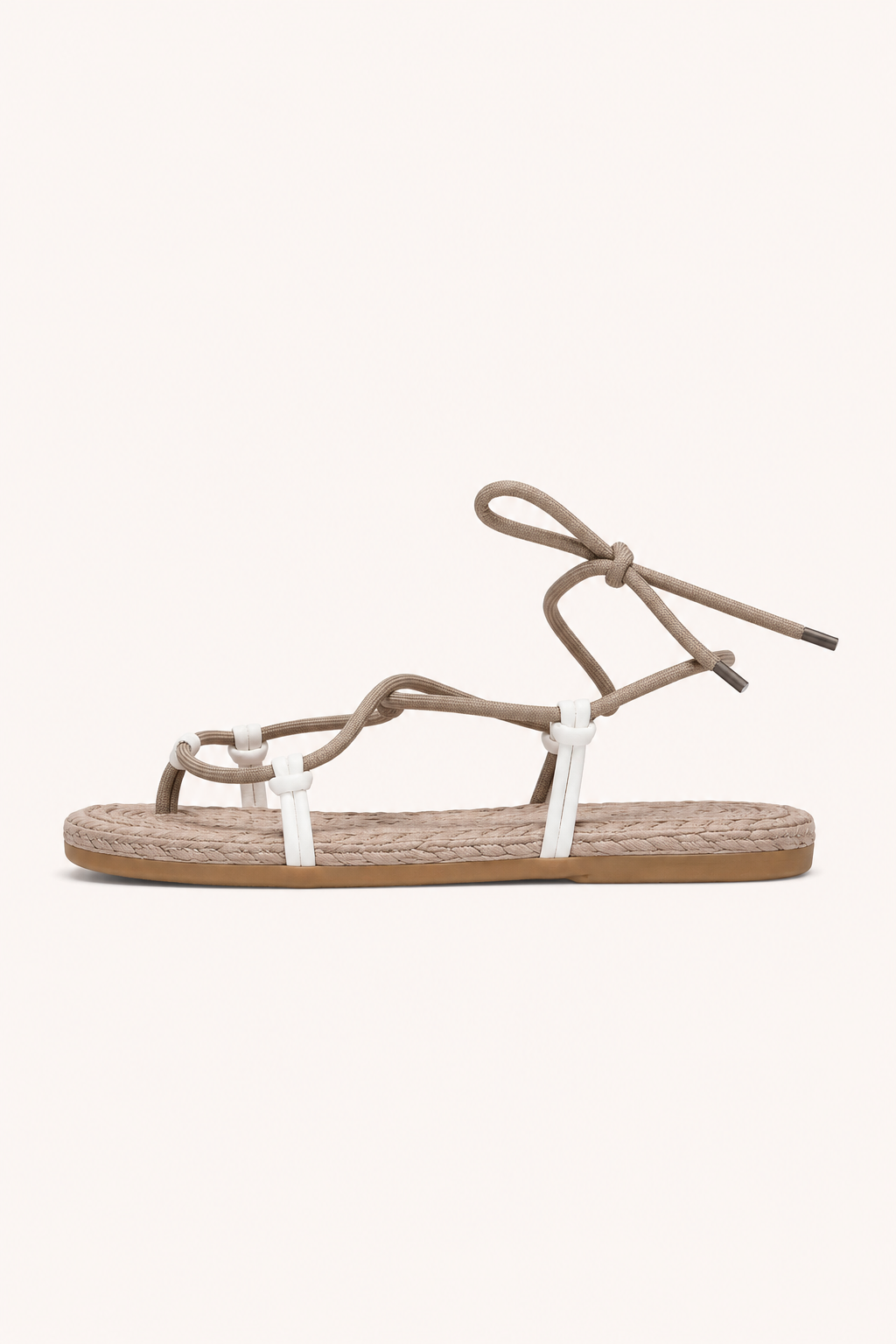 Sandalias lace-up mujer planas tiras finas y amarre al tobillo - Leni