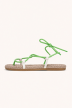 Sandalias lace-up mujer planas tiras finas y amarre al tobillo - Leni