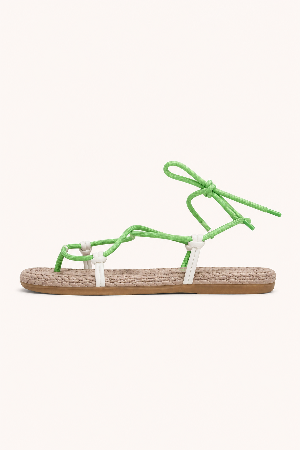 Sandalias lace-up mujer planas tiras finas y amarre al tobillo - Leni