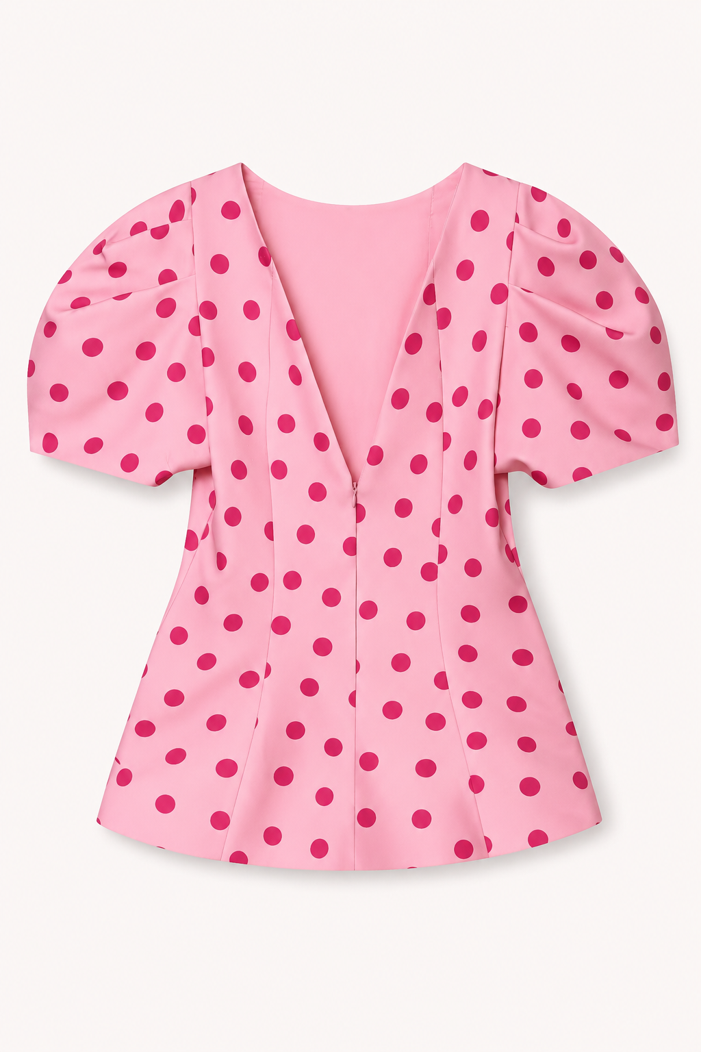 Blusa mujer escote V lunares manga abullonada - Romy