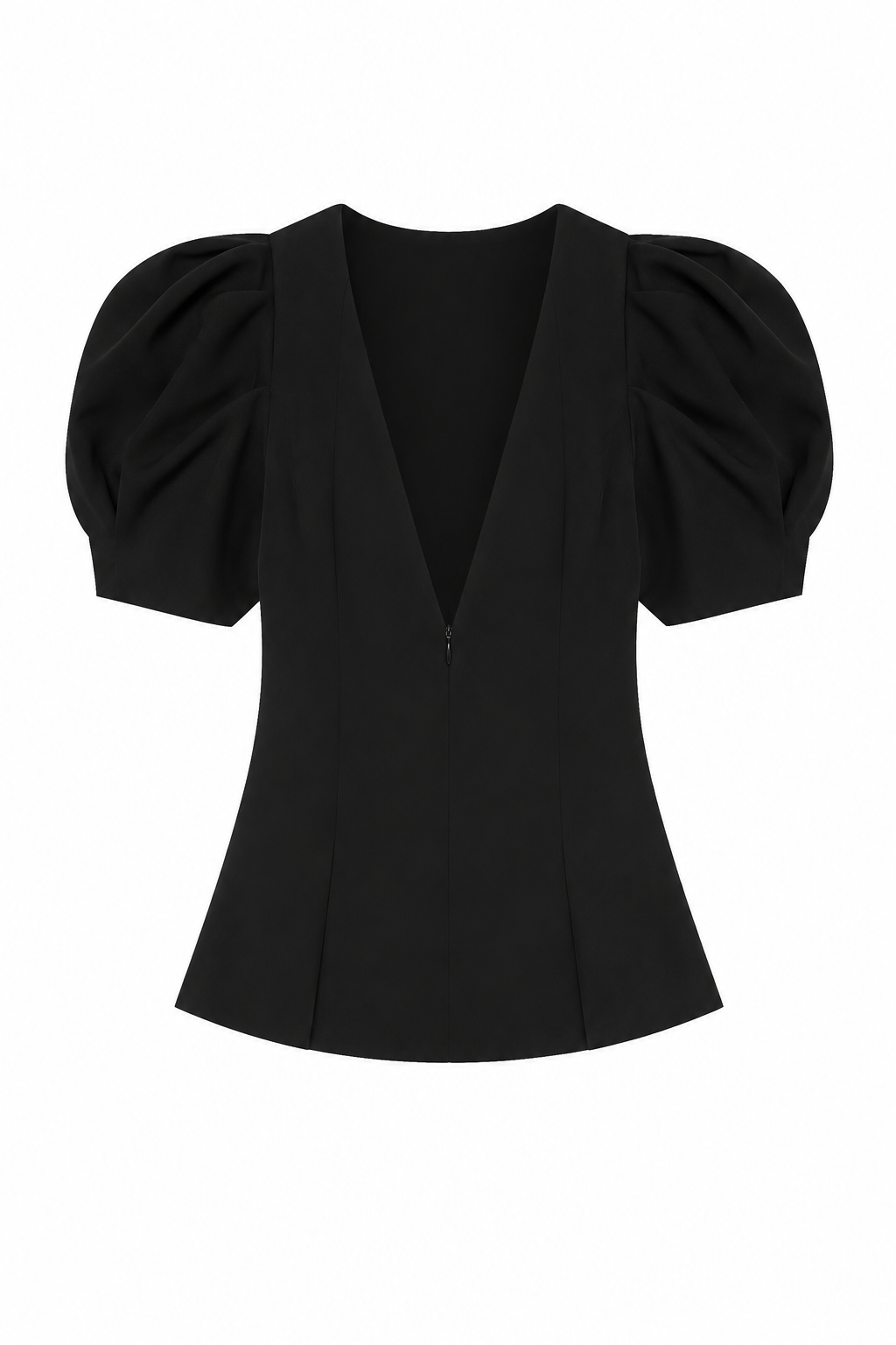 Blusa mujer escote V lunares manga abullonada - Romy