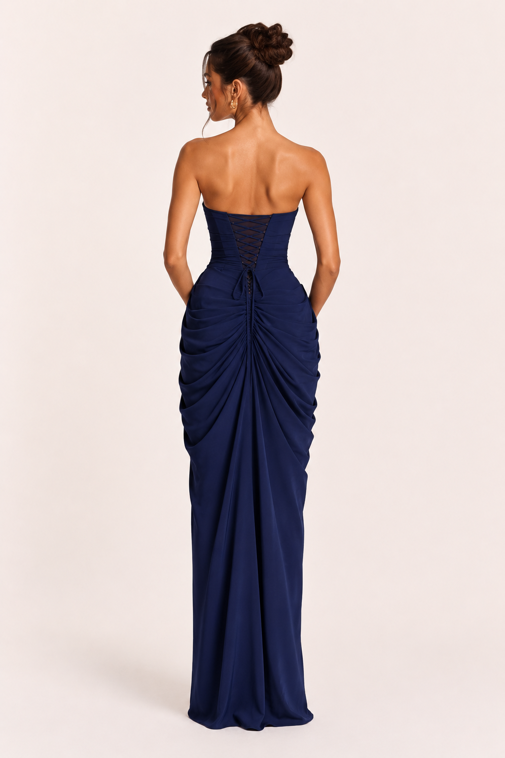 Vestido largo mujer evento elegante corte ajustado abertura lateral - Ottilie