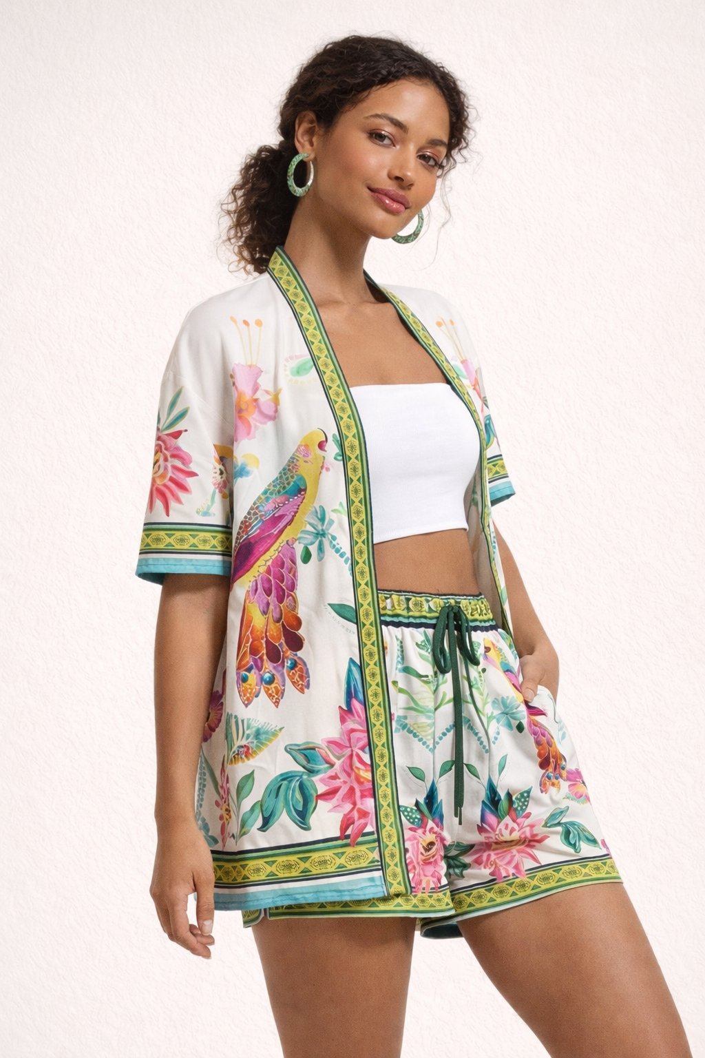 Conjunto estampado con short cómodo para mujer - Mara