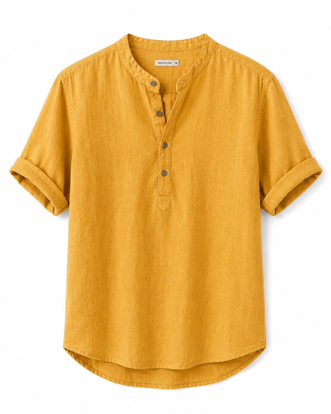 Camisa manga corta  de lino hombre cuello mao - Stefan