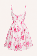 Vestido corto con estampado floral y escote cuadrado - Anja