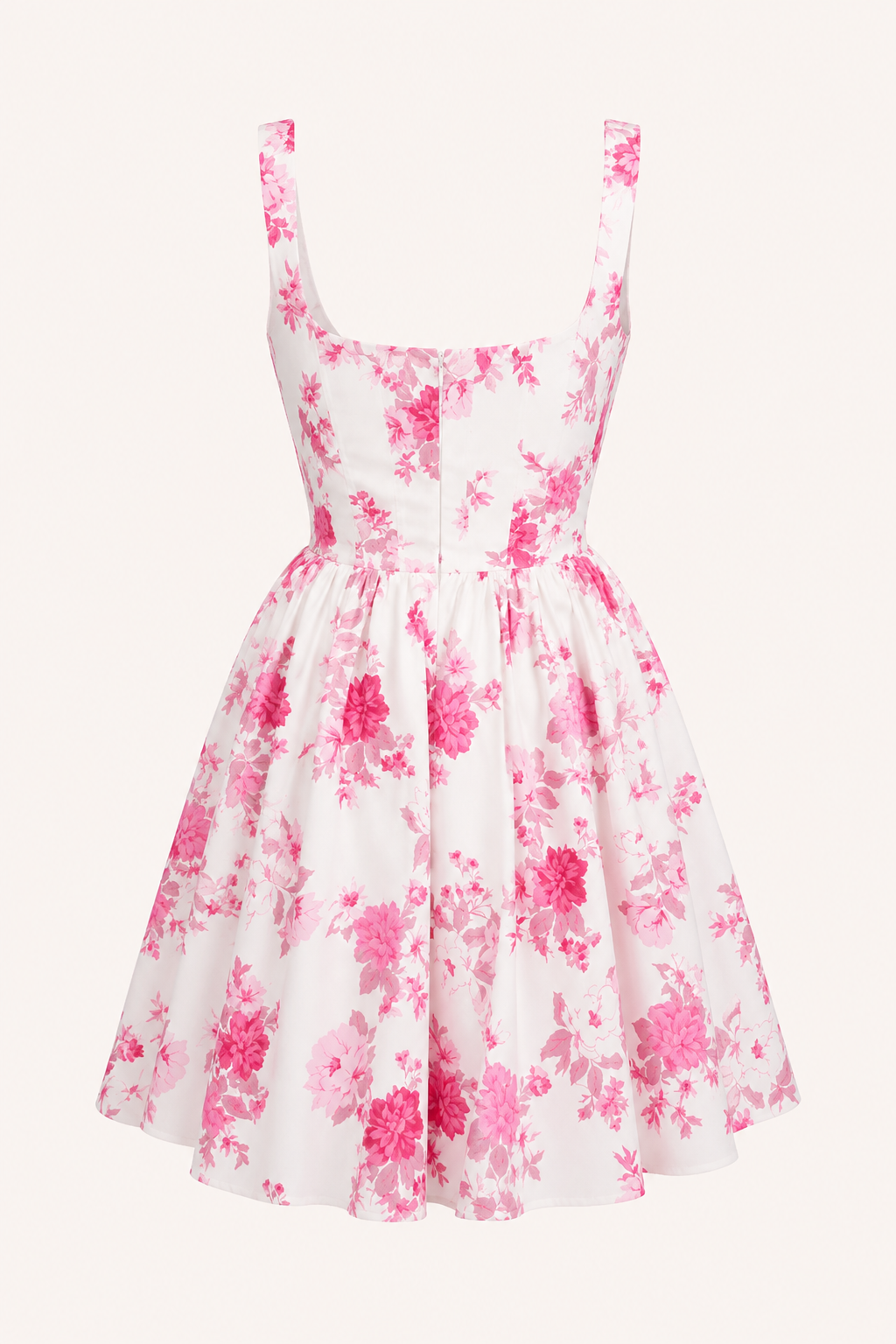 Vestido corto con estampado floral y escote cuadrado - Anja