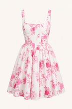 Vestido corto con estampado floral y escote cuadrado - Anja