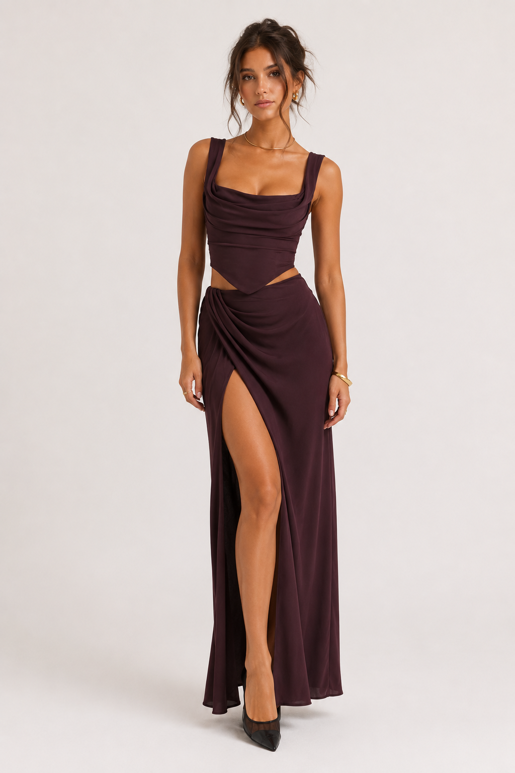 Vestido largo floral para mujer con abertura ideal para bodas - Lena